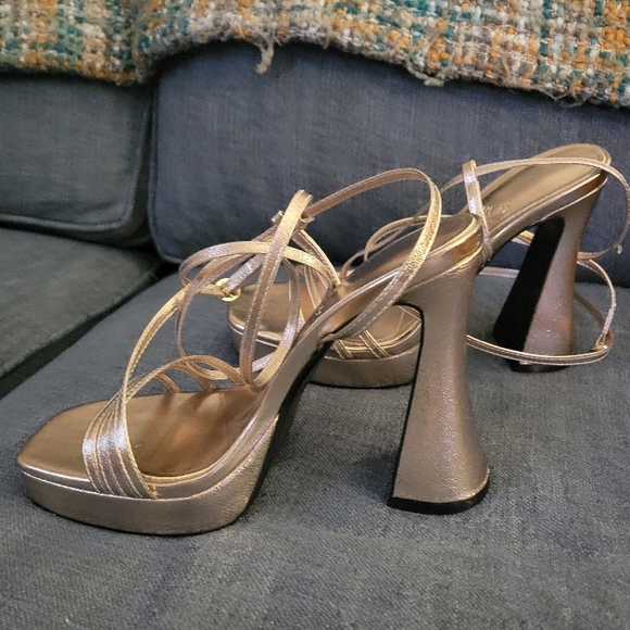 Zara Shoes - Elegant Gold Strappy Heels